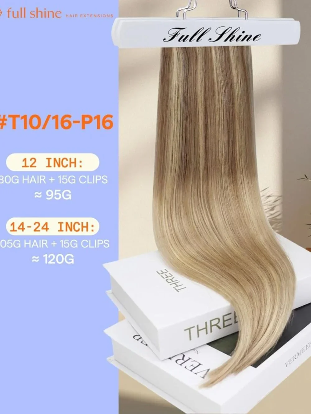 12-Inch Balayage Clip-In Hair Extensions - Golden Brown to Blonde Highlights, 7